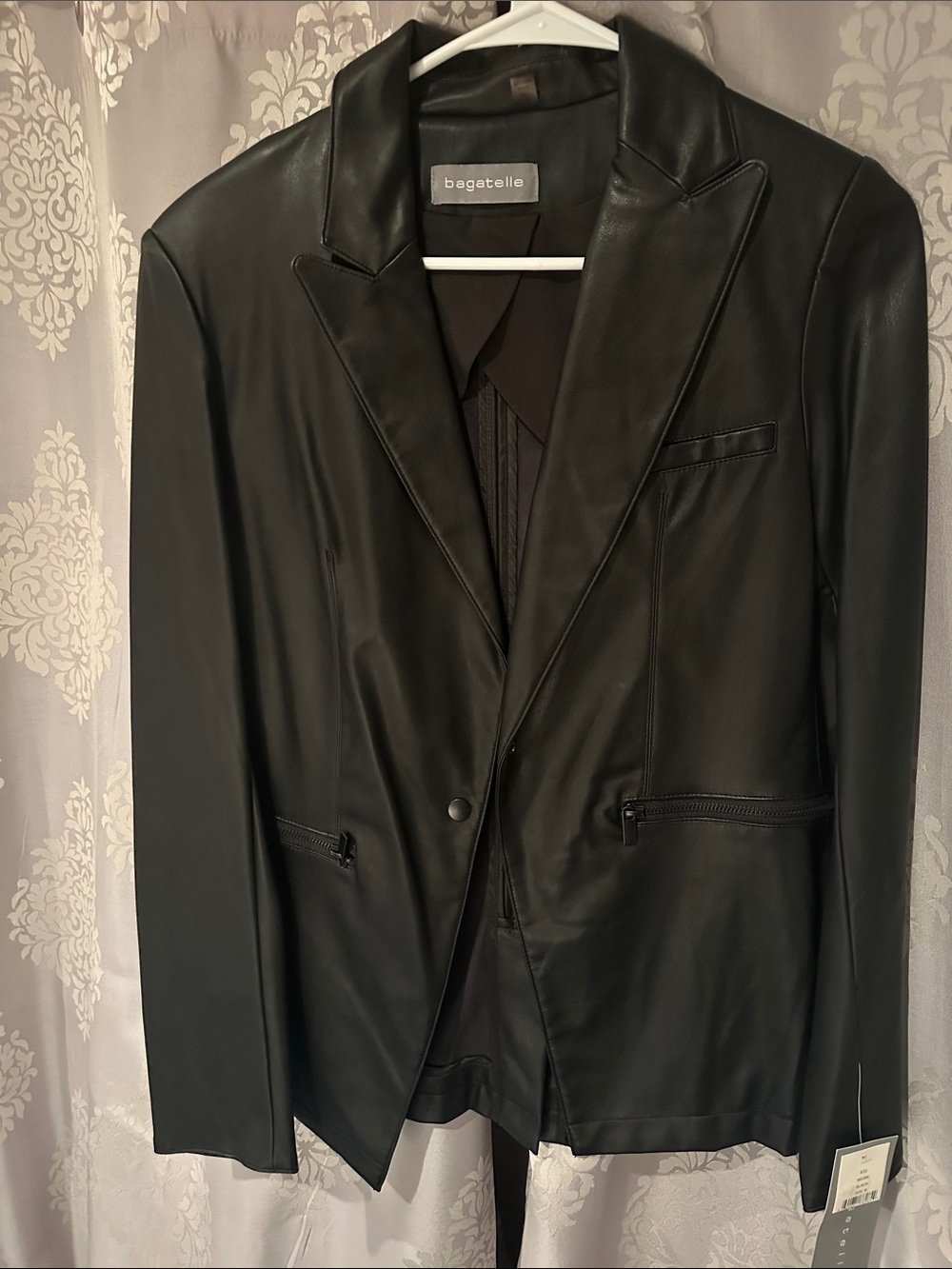 bagatelle Black Faux Leather Sport Coat